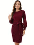 Elegantes Bodycon Strickkleid Damen | Long Sleeve & Lace-Up Taille